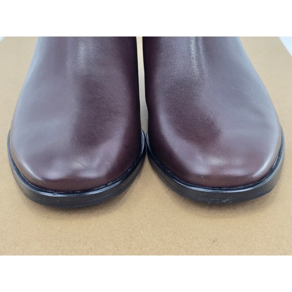 Vince Martell Knee High Boots Women Size 9 Brown Leather Wide Calf - New